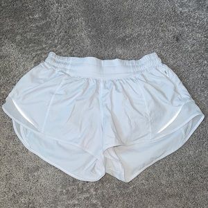 White low rise 2.5 inch lululemon hotty hot shorts. Size 4 (have shrunk)